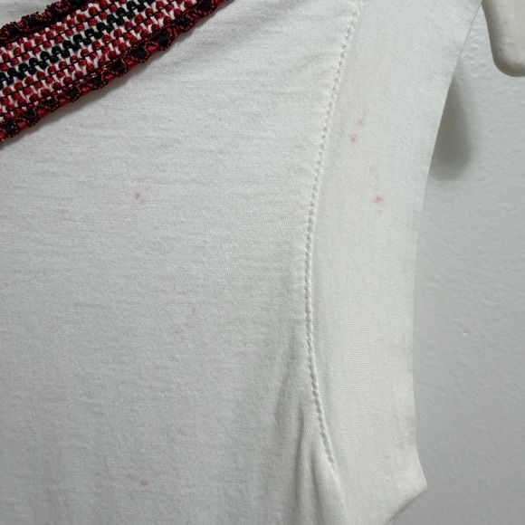 Yves Saint Laurent White Top with Red and Black Accents - Picture 7 of 7